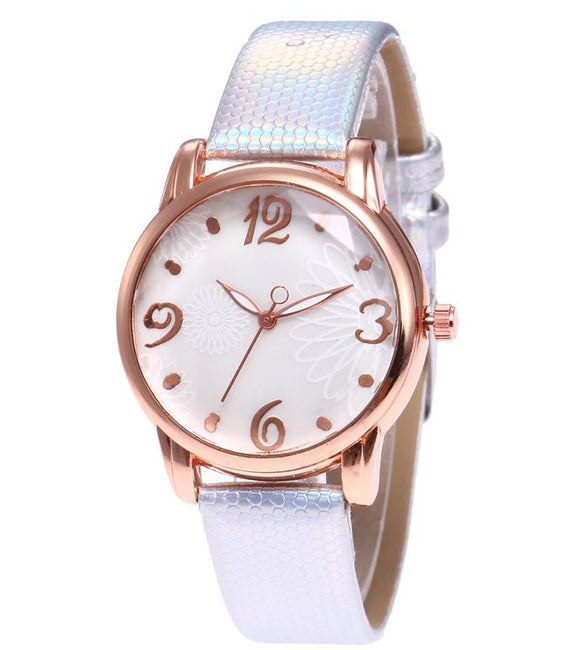 W487 Rose Gold Iridescent Blossom Collection Quartz Watch - Iris Fashion Jewelry