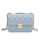 PB112 Pale Blue Quilted Design Shoulder Bag - Iris Fashion Jewelry