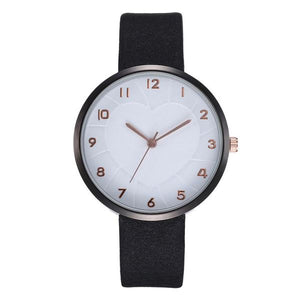 W212 Black White Face Embossed Heart Collection Quartz Watch - Iris Fashion Jewelry