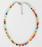 N1102 Multi Color Seed Bead Choker Necklace with FREE Earrings - Iris Fashion Jewelry