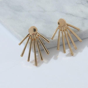 E51 Gold Spike Jacket Style Earrings - Iris Fashion Jewelry