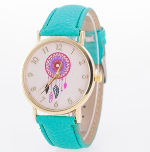 W557 Teal Pink Face Dreamcatcher Collection Quartz Watch - Iris Fashion Jewelry