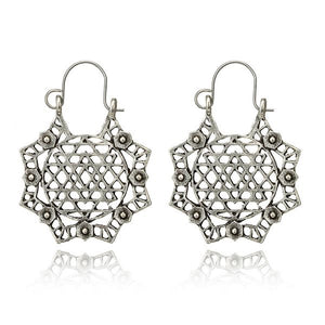 E1480 Silver Openwork Metal Earrings - Iris Fashion Jewelry