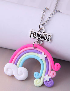 L157 Silver Silicone Rainbow Necklace FREE EARRINGS - Iris Fashion Jewelry