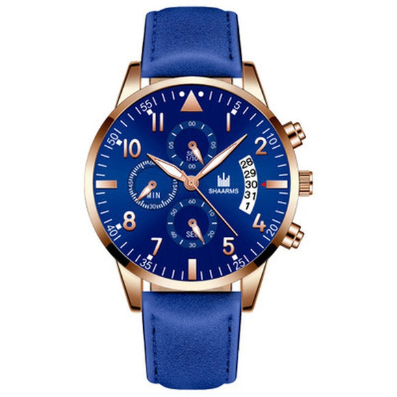 W151 Blue Band Rose Gold Rexler Collection Quartz Watch - Iris Fashion Jewelry
