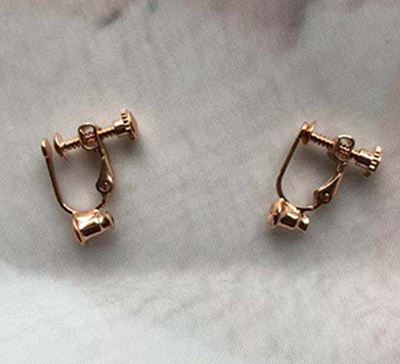 E1070 Rose Gold Clip On Earring Converters For Non Pierced Ears - Iris Fashion Jewelry