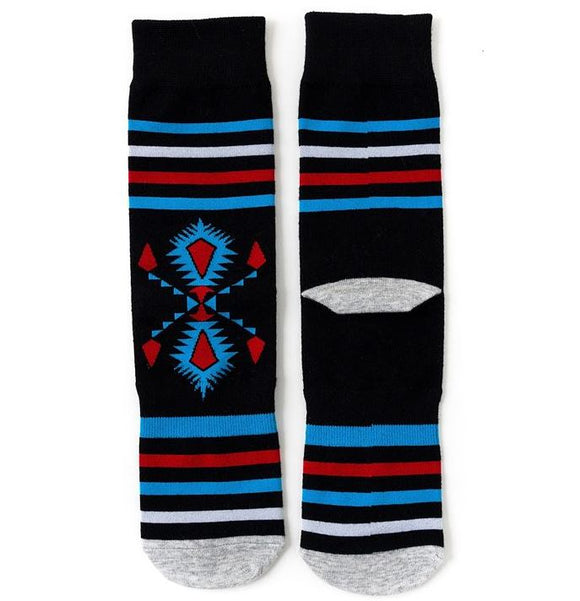 SF801 Black Red White Blue Pattern Socks - Iris Fashion Jewelry
