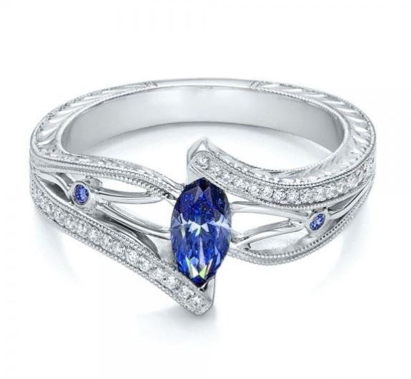 R17 Silver Blue Gemstone Ring - Iris Fashion Jewelry