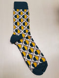 *SF507 Green & Yellow Circles Socks - Iris Fashion Jewelry