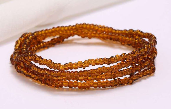B957 Brown Seed Beads Strand Bracelet - Iris Fashion Jewelry