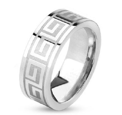 R461 Silver Aztec Design Ring - Iris Fashion Jewelry