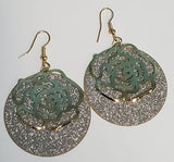 E93 Gold Silver Glitter Metal Rose Earrings - Iris Fashion Jewelry