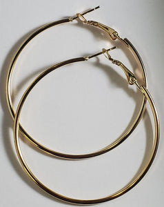 E1121 Gold 1 3/4" Hoop Earrings - Iris Fashion Jewelry