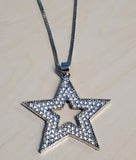 N432 Silver Rhinestone Star Necklace with FREE Earrings - Iris Fashion Jewelry