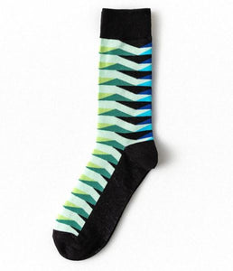 *SF623 Shades of Green Triangles Socks - Iris Fashion Jewelry