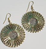 E53 Gold Silver Glitter Metal Circle Earrings - Iris Fashion Jewelry