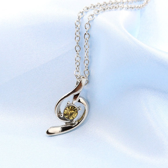 N1484 Silver Champagne Swirl Design Necklace with FREE Earrings - Iris Fashion Jewelry
