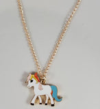 L53 Gold Baked Enamel Colorful Pony Necklace FREE Earrings - Iris Fashion Jewelry