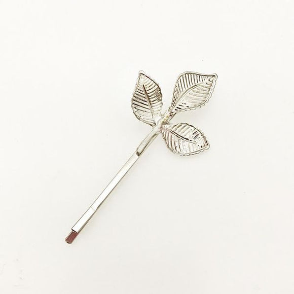 H526 Silver 3 Leaf Hair Clip - Iris Fashion Jewelry