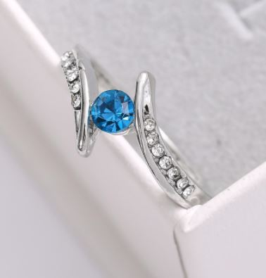R137 Silver Light Blue Gemstone Ring - Iris Fashion Jewelry