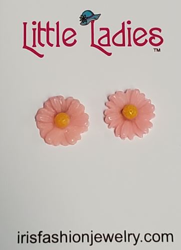 L184 Pale Pink Daisy Flower Earrings - Iris Fashion Jewelry