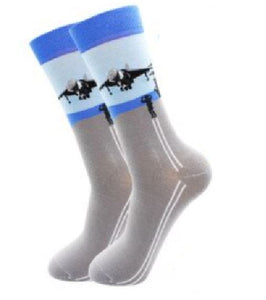 SF257 Gray Fighter Jet Socks - Iris Fashion Jewelry