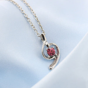 N1496 Silver Rose Pink Swirl Design Necklace with FREE Earrings - Iris Fashion Jewelry