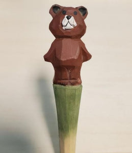 V87 Teddy Bear Wood Pen - Iris Fashion Jewelry