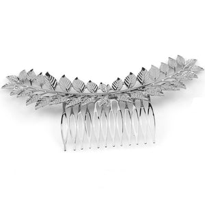 H562 Silver Leaf Hair Accessory - Iris Fashion Jewelry