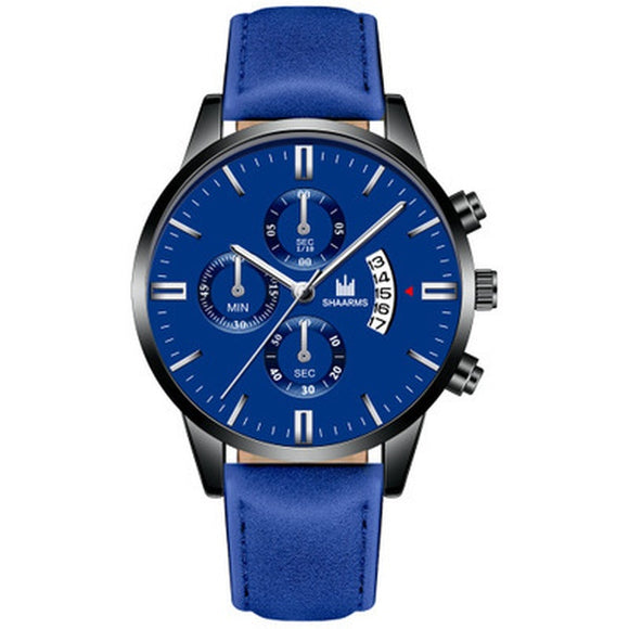 W09 Blue Band & Face Black Techno Time Collection Quartz Watch - Iris Fashion Jewelry