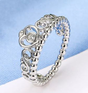 R247 Silver Tiara Rhinestone Ring - Iris Fashion Jewelry