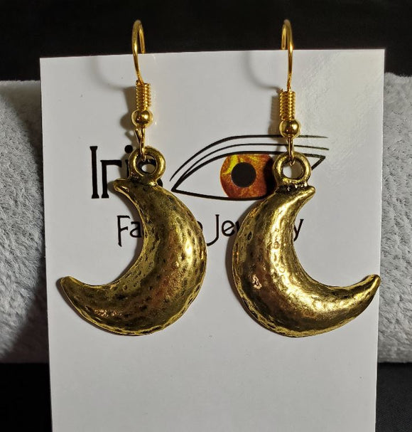 *E1018 Gold Moon Earrings - Iris Fashion Jewelry