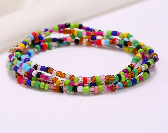 B1100 Multi Color Seed Beads Strand Bracelet - Iris Fashion Jewelry