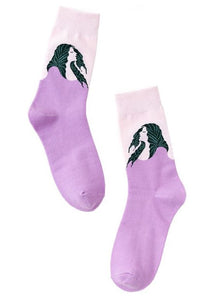 SF810 Lilac Lady of the Garden Socks - Iris Fashion Jewelry