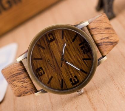 W455 Dark Woodgrain Quartz Watch - Iris Fashion Jewelry