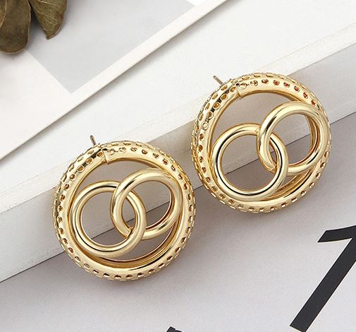 E853 Gold Multi Circle Earrings - Iris Fashion Jewelry