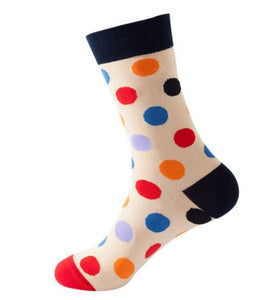 SF1086 Beige Colorful Polka Dot Socks - Iris Fashion Jewelry