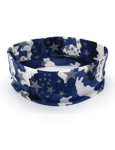 H18 Blue Camouflage & Stars Head Band - Iris Fashion Jewelry