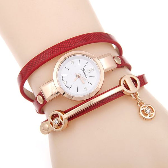 W194 Gold Red Wrap Collection Quartz Watch - Iris Fashion Jewelry