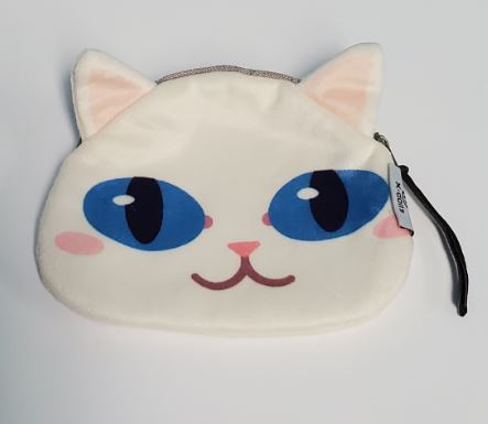 *G83 Cute White Kitty Cat Zipper Bag - Iris Fashion Jewelry