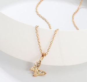 N1190 Gold Dainty Butterfly Necklace with FREE Earrings - Iris Fashion Jewelry