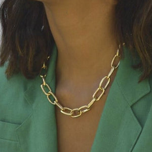 N1656 Gold Chain Link Necklace with FREE Earrings - Iris Fashion Jewelry
