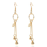 E29 Gold Dangle Star Gemstone Earrings - Iris Fashion Jewelry