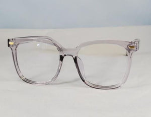 S413 Translucent Gray Frame Clear Lens Fashion Sunglasses - Iris Fashion Jewelry