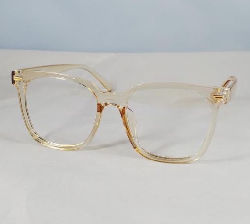 S415 Translucent Beige Frame Clear Lens Fashion Sunglasses - Iris Fashion Jewelry