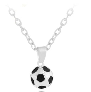 N495 Silver 3D Soccer Ball Necklace with FREE Earrings - Iris Fashion Jewelry