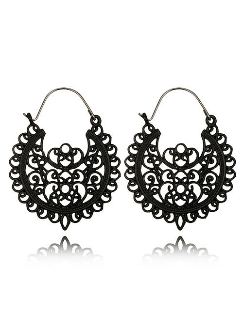 E1535 Black Filigree Earrings - Iris Fashion Jewelry