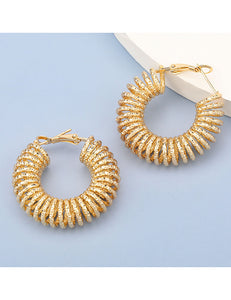 E781 Gold Spiral Hoop Earrings - Iris Fashion Jewelry