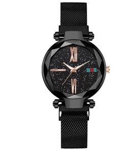 W408 Black Midnight Mesh Roman Numeral Collection Quartz Watch - Iris Fashion Jewelry