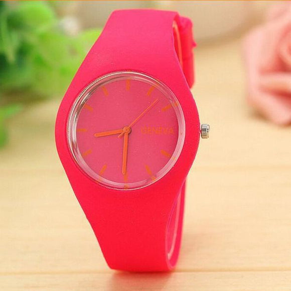 W504 Bubblegum Pink Silicone Collection Quartz Watch - Iris Fashion Jewelry
